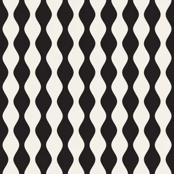 Vector Seamless Black and White Vertical Stripes Pattern Stock Illustration
