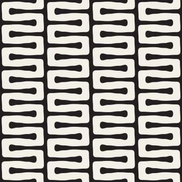 Vector Seamless Black and White Wavy Lines Pattern 스톡 일러스트