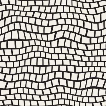 Vector Seamless Black And White Distorted Pavement Pattern Illustrazione stock