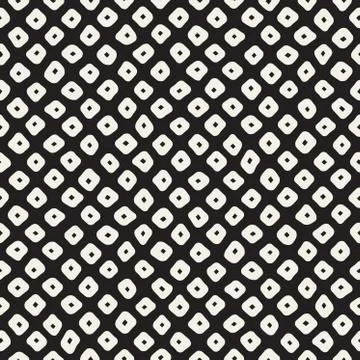 Vector Seamless Black and White Hand Drawn Circles Pattern 스톡 일러스트