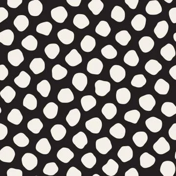 Vector Seamless Black And White Jumble Circles Pattern 스톡 일러스트