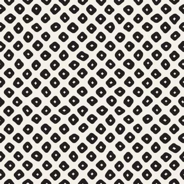 Vector Seamless Black and White Hand Drawn Circles Pattern イラスト素材