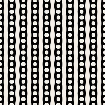 Vector Seamless Black And White Circles Parallel Lines Pattern 스톡 일러스트