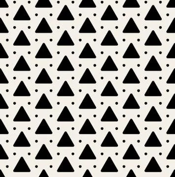 Vector Seamless Black And White Rounded Triangle Dots Pattern Stockillustratie