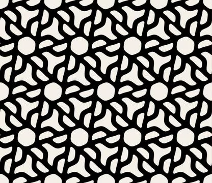 Vector Seamless Black and White Hexagonal Rounded Traingle Pattern 스톡 일러스트