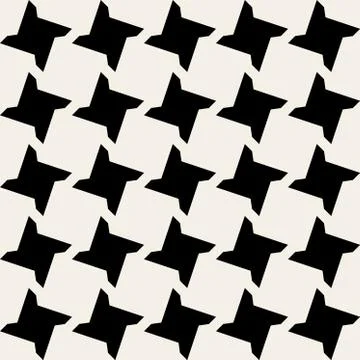 Vector Seamless Black and White Geometric Star Tile Pattern イラスト素材