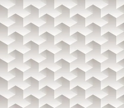 Vector Seamless Black And White Gradient Abstract Geometric Hexagonal Cube Stock Illustration