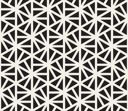 Vector Seamless Black And White Hexagonal Triangles Pattern イラスト素材