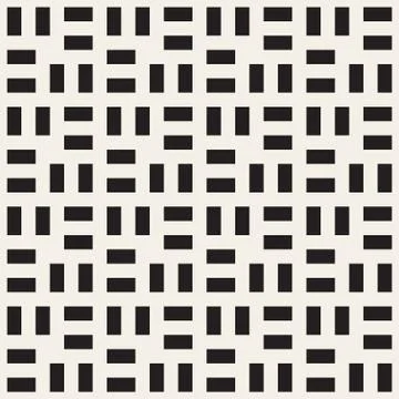 Vector Seamless  Black and White Rectangle Square Grid Simple Geometric Pattern 스톡 일러스트