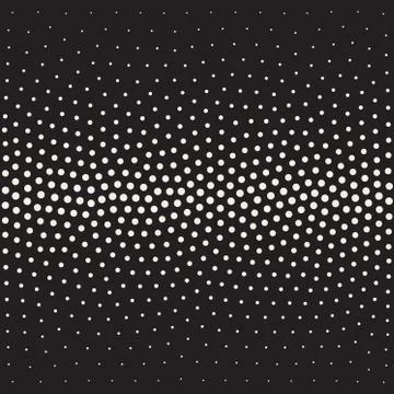 Vector Seamless Black And White Stippling Gradient Halftone Dot Work Pattern Stock Illustration