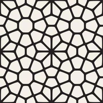 Vector Seamless Black and White Mosaic Lattice Pattern Illustrazione stock