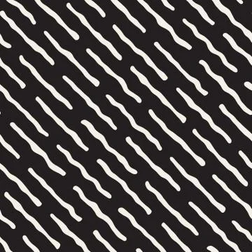 Vector Seamless Black And White Jumble Lines Pattern Stock Illustration