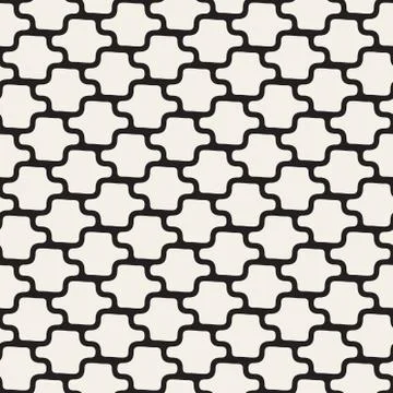 Vector Seamless Black And White Rounded Geometric Pattern Illustrazione stock