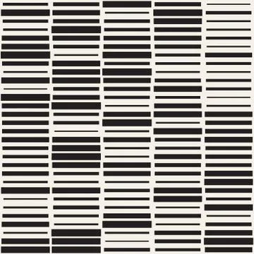 Vector Seamless Black And White Irregular Dash Rectangles Grid Pattern. Abstract 스톡 일러스트