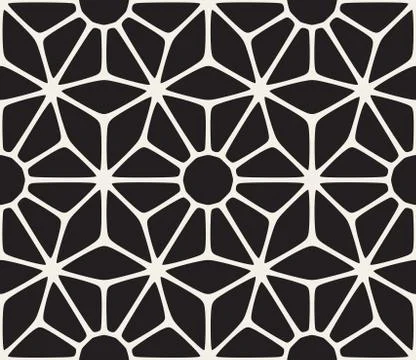 Vector Seamless Black and White Lace Floral Pattern Illustrazione stock