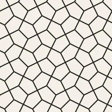 Vector Seamless Black and White Tessellation Geometric Pattern Illustrazione stock