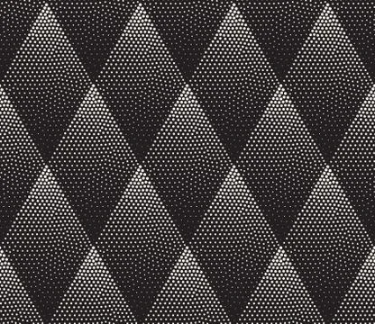 Vector Seamless Black and White Stippling Halftone Gradient Rhombus Pattern Stock Illustration