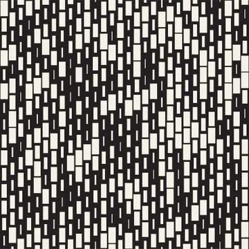 Vector Seamless Black And White Irregular Dash Rectangles. Abstract Geometr.. Illustrazione stock