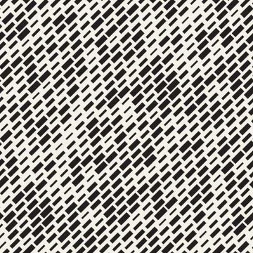 Vector Seamless Black And White Irregular Dash Rectangles. Abstract Geometr.. Illustrazione stock