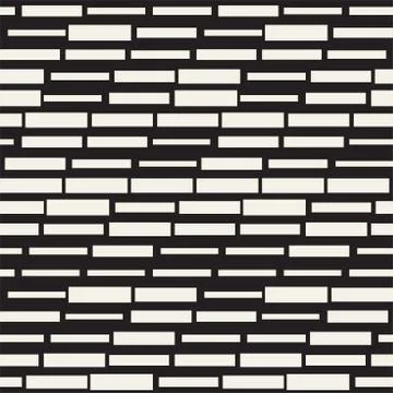 Vector Seamless Black And White Irregular Dash Rectangles. Abstract Geometr.. Stock Illustration