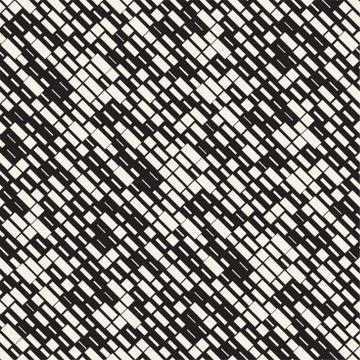 Vector Seamless Black And White Irregular Dash Rectangles. Abstract Geometr.. Stock Illustration