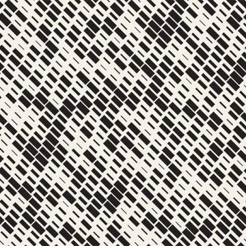 Vector Seamless Black And White Irregular Dash Rectangles. Abstract Geometr.. Stock Illustration