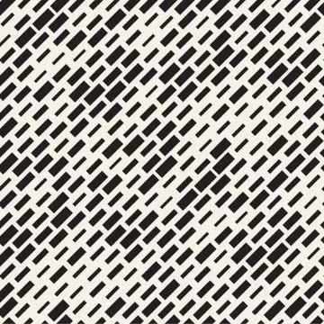 Vector Seamless Black And White Irregular Dash Rectangles. Abstract Geometr.. Illustrazione stock