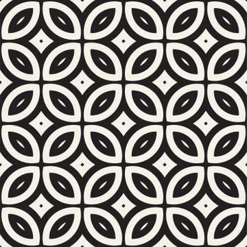 Vector Seamless Black And White Geometric Lines Pattern. Abstract Geometric.. Illustrazione stock