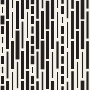 Vector Seamless Black And White Irregular Dash Rectangles. Abstract Geometr.. Illustrazione stock