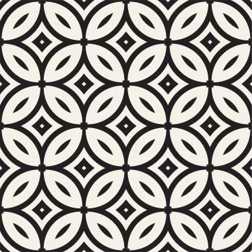 Vector Seamless Black And White Geometric Lines Pattern. Abstract Geometric.. Illustrazione stock