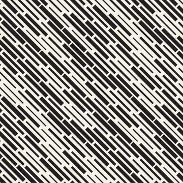 Vector Seamless Black And White Irregular Dash Rectangles. Abstract Geometr.. Stock Illustration