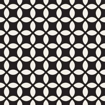 Vector Seamless Black And White Geometric Lines Pattern. Abstract Geometric.. Stock Illustration