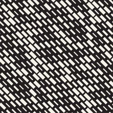 Vector Seamless Black And White Irregular Dash Rectangles. Abstract Geometr.. Illustrazione stock