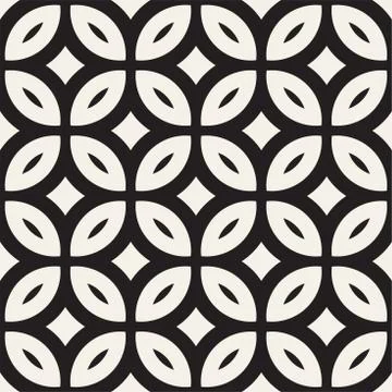 Vector Seamless Black And White Geometric Lines Pattern. Abstract Geometric.. 스톡 일러스트