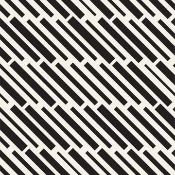 Vector Seamless Black And White Irregular Dash Rectangles. Abstract Geometr.. Stock Illustration