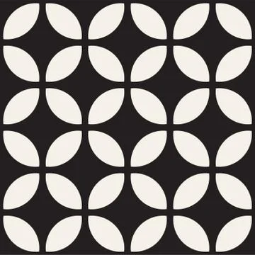 Vector Seamless Black And White Geometric Lines Pattern. Abstract Geometric.. Stock Illustration