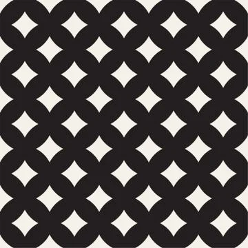 Vector Seamless Black And White Geometric Lines Pattern. Abstract Geometric.. Stock Illustration