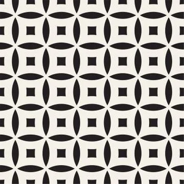 Vector Seamless Black And White Geometric Lines Pattern. Abstract Geometric.. Stock Illustration