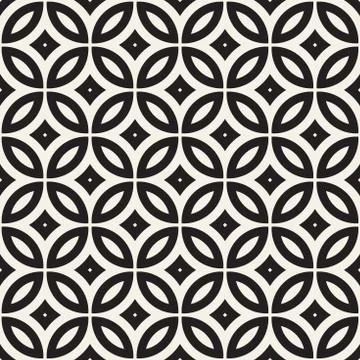 Vector Seamless Black And White Geometric Lines Pattern. Abstract Geometric.. Stock Illustration