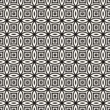 Vector Seamless Black And White Geometric Lines Pattern. Abstract Geometric.. イラスト素材