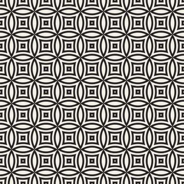 Vector Seamless Black And White Geometric Lines Pattern. Abstract Geometric.. Stock Illustration