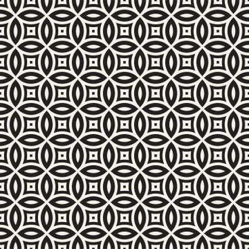 Vector Seamless Black And White Geometric Lines Pattern. Abstract Geometric.. 스톡 일러스트