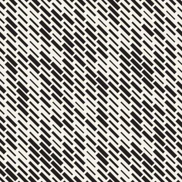 Vector Seamless Black And White Irregular Dash Rectangles. Abstract Geometr.. Illustrazione stock