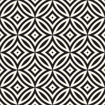 Vector Seamless Black And White Geometric Lines Pattern. Abstract Geometric.. Illustrazione stock