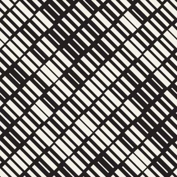 Vector Seamless Black And White Irregular Dash Rectangles. Abstract Geometr.. Illustrazione stock