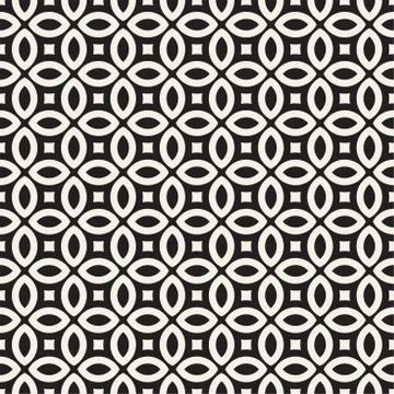 Vector Seamless Black And White Geometric Lines Pattern. Abstract Geometric.. Illustrazione stock