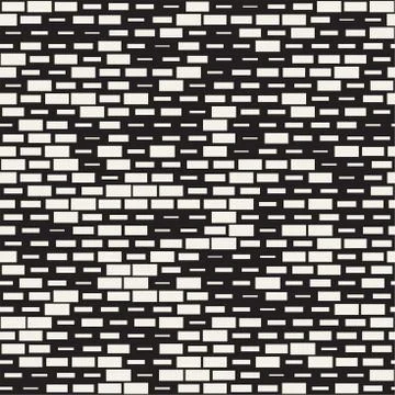 Vector Seamless Black And White Irregular Dash Rectangles Grid Pattern. Abs.. イラスト素材