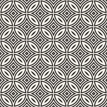 Vector Seamless Black And White Geometric Lines Pattern. Abstract Geometric.. Illustrazione stock