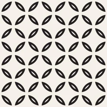 Vector Seamless Black And White Geometric Lines Pattern. Abstract Geometric.. Stock Illustration
