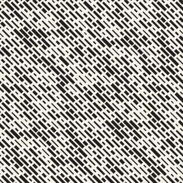 Vector Seamless Black And White Irregular Dash Rectangles. Abstract Geometr.. Illustrazione stock